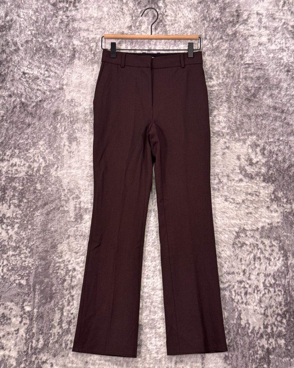 Aritzia Publish Pants 0 Womens Wool Twill Bootcut Trouser Chocolate Brown